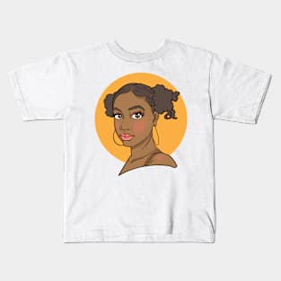 Young Black Woman Millennial Kids T-Shirt